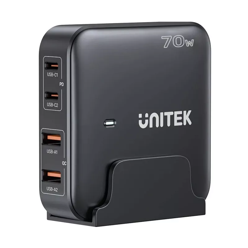 Mobilās ierīces lādētājs UNITEK P1228ABK01-EU universāls melns maiņstrāvas ātrā uzlāde