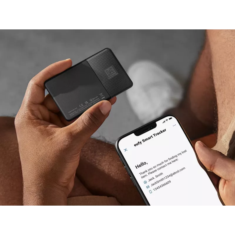 GPS izsekotājs Eufy SmartTrack Card melns universāls akumulatora darbības laiks 26280 h