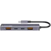 Canyon DS-18 - USB-C centrmezgls - 5 porti - 1x USB-C 5V līdzstrāvas uzlāde - 2x USB-C - 10 Gbps - 2x USB 3.2