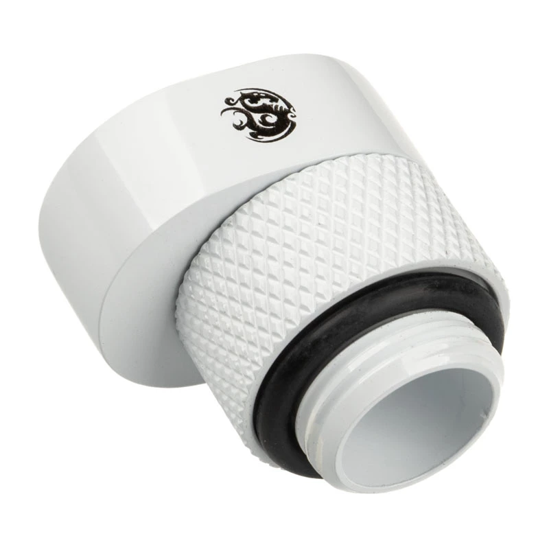 Adapteris BitsPower X-Cross G1/4 collas vīrišķais uz G1/4 collas sievišķais, 5 mm nobīde, balts