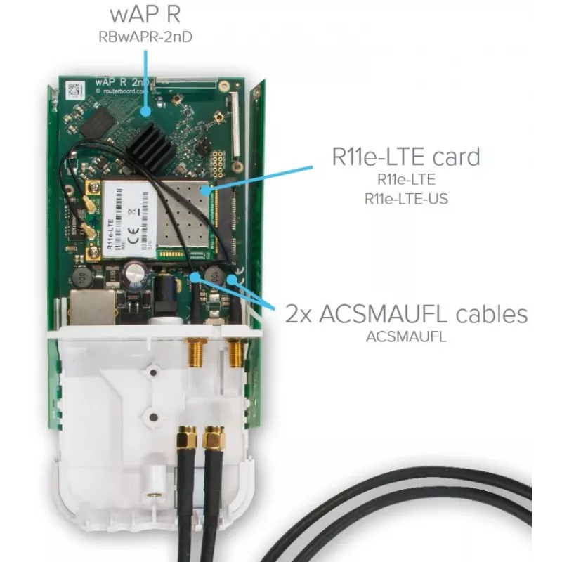 Koaksiālais kabelis MikroTik ACSMAUFL SMA Female taisns 1m Melns