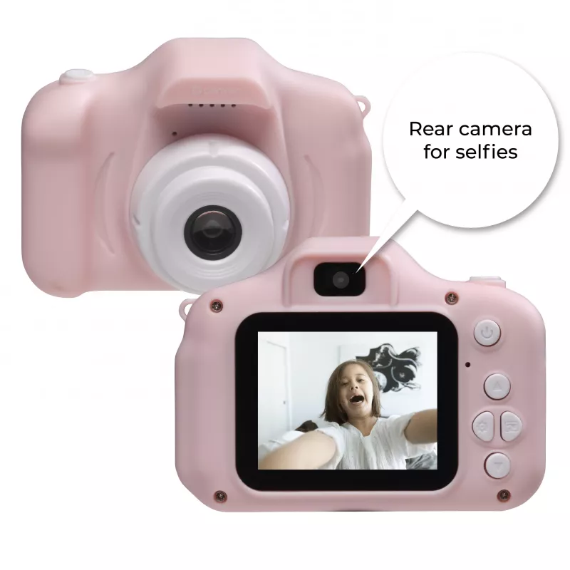 Bērnu digitālā kamera DENVER KCA-1340RO — kompakta 85 g, rozā