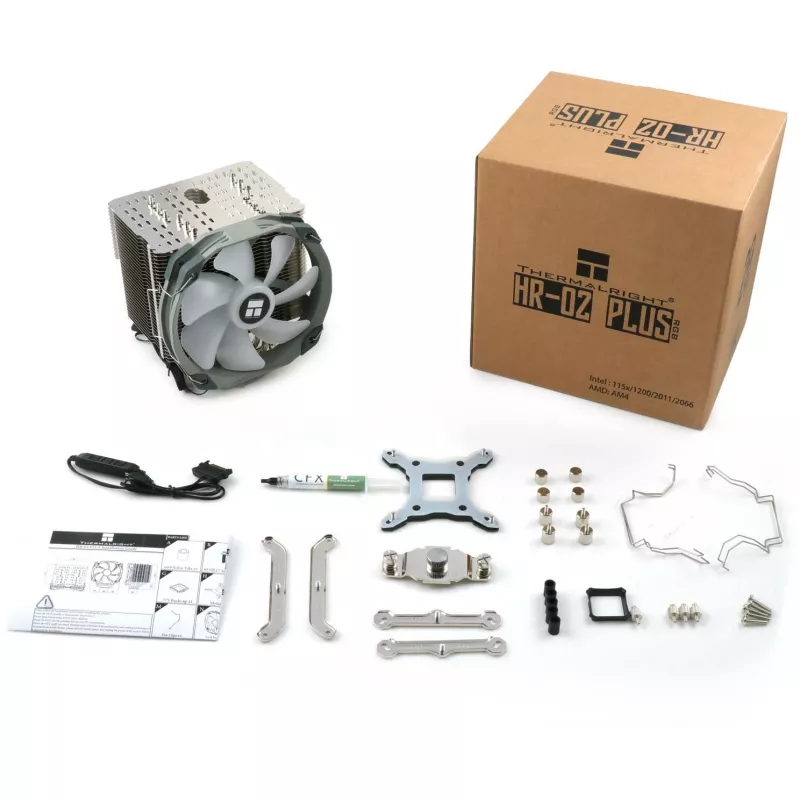 Thermalright HR-02 Plus - procesora gaisa dzesētājs - (saderīgs: LGA1156, LGA1155, LGA2011, LGA1150, LGA1151, AM4, LGA2066, LGA1200, LGA1152)