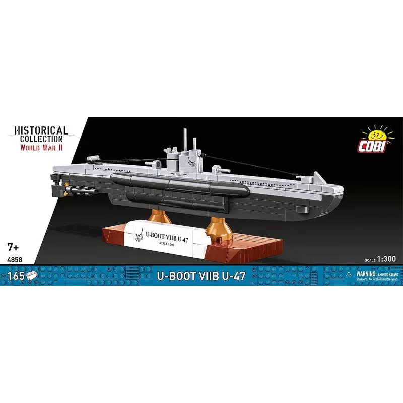 Zemūdenes modelis Cobi U-47 T.VIIB 1:300 komplekts, zīmols Cobi, modelis 4858