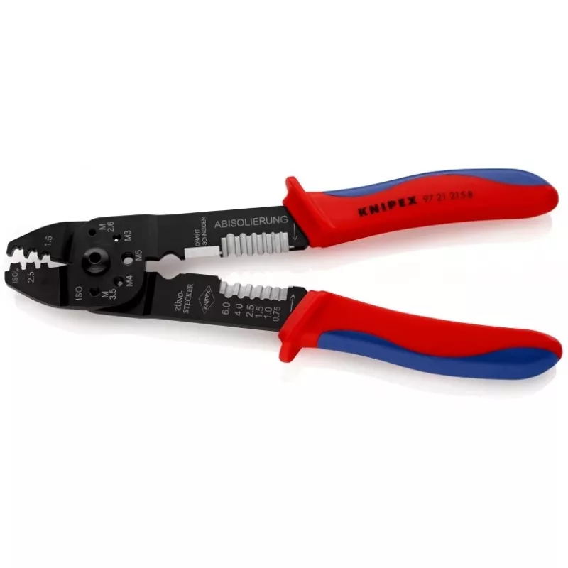 Knipex 97 21 215 B presēšanas instruments melns, zils, sarkans