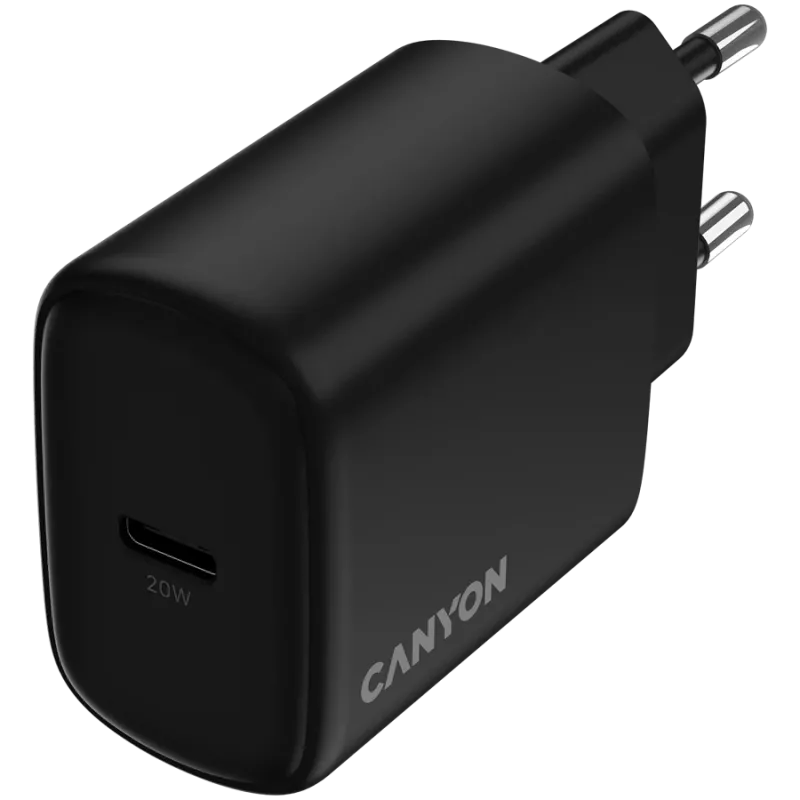 CANYON lādētājs OnCharge 200 20W 1xPD EU Melns