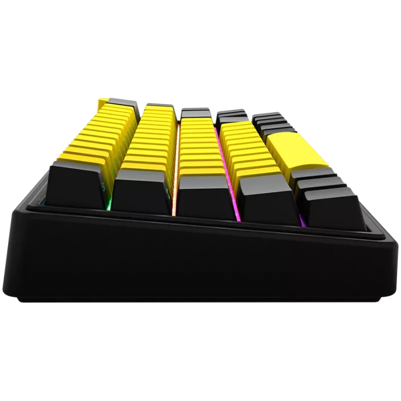 Mehāniskā spēļu tastatūra LORGAR KBP70MW 65% melna dzeltena EN izkārtojums