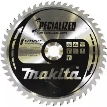 Makita Efficut - ripzāģa asmens - kokam, metālam, WPC (koksnes-plastmasas kompozītiem) - 190 mm - 50 zobi - Makita modeļiem DLS713NZ, DLS714NZ (E-12251)