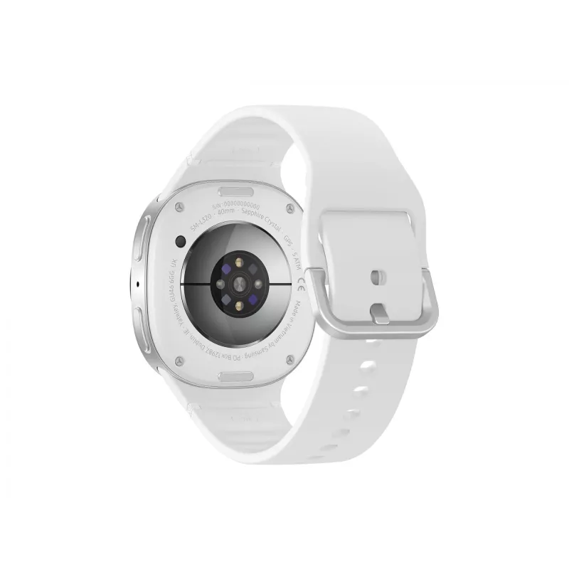 Samsung Galaxy Watch 8 3,3 cm (1,3 collu) AMOLED 40 mm Digitāls 438 x 438 pikseļi Skārienekrāns 4G Sudrabs Wi-Fi GPS (satelīts)