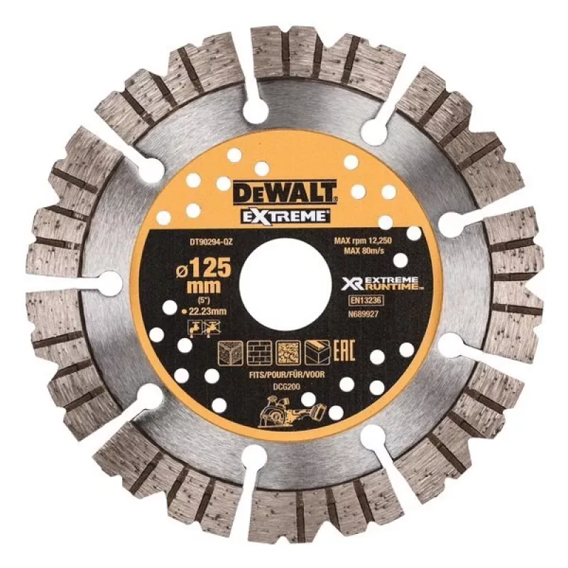 Slīpēšanas disks DeWalt 125 x 22 mm Extreme Runtime dimanta ripas akmens, padziļināts centrs