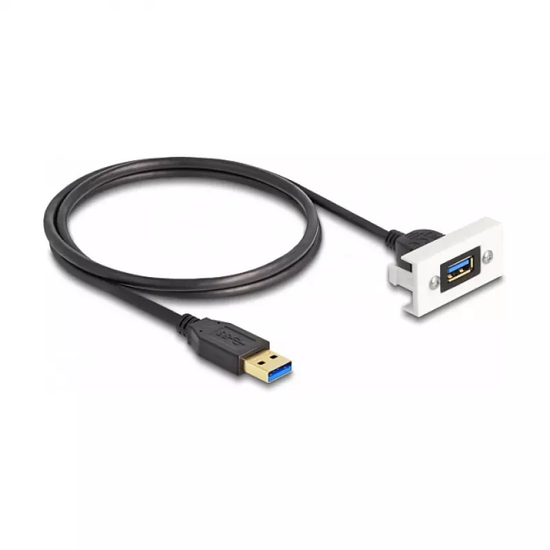 DeLOCK Easy 45 modulis SuperSpeed USB USB 3.2 Gen 1 USB Type-A ligzda uz kontaktdakšu 1m