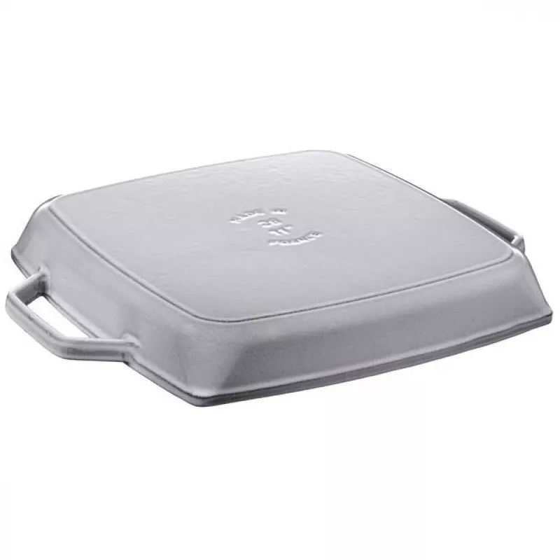 Grila panna Staub 40511-684-0 kvadrātveida 28 cm, piemērota indukcijai, grafīta pelēka