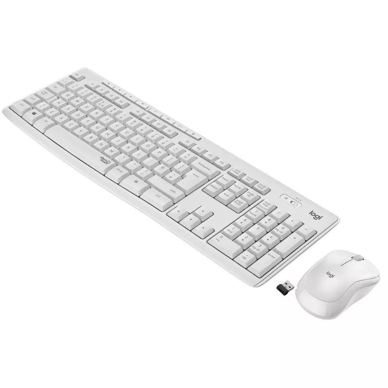 Logitech MK295 Silent - tastatūras un peles komplekts - bezvadu - 2,4 GHz - itāļu - pelēkbalts