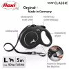 Ievelkamā suņu pavada Flexi New Classic L 5 m Melna – aukla, lielām šķirnēm (25–45 kg), maks. slodze 50 kg