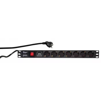 Pārsprieguma aizsargs LogiLink PDU7C01 Melns 7 maiņstrāvas rozetes 230 V 2 m