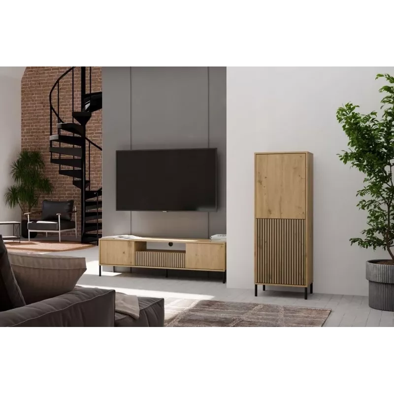 KAMARO 2DK plāns/GŁ ozols ARTISAN DISPLAY CABINET