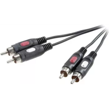 SpeaKa Professional RCA audio savienojuma kabelis [2x RCA spraudnis - 2x RCA spraudnis] 1,50 m melns (SP-7869764)