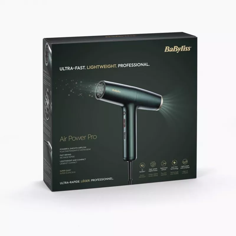 BaByliss Air Power Pro matu žāvētājs 1700 W Zelts, Zaļš