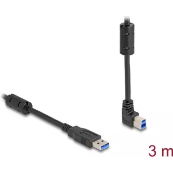 DeLOCK USB kabelis, Type-A vīrišķais uz Type-B vīrišķais, 90° uz augšu leņķots, 3 m
