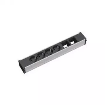 Strāvas pagarinātājs 4 maiņstrāvas rozetēm Bachmann 912.007 melns sudrabains