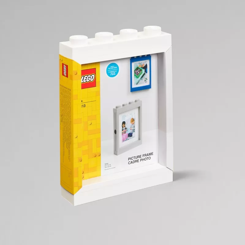 LEGO Bilderrahmen PICTURE FRAME, (B)191 x (H)268 mm, weiß aus ABS-Kunststoff, mit 4 Noppen, stapelbar, passend für - 1 Stück