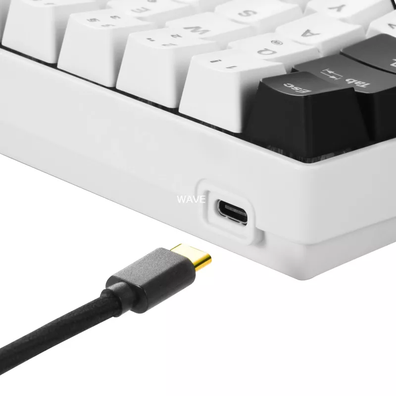 SKILLER SGK50 S4, Gaming tastatūra balta/melna, PT izkārtojums, Kailh Red