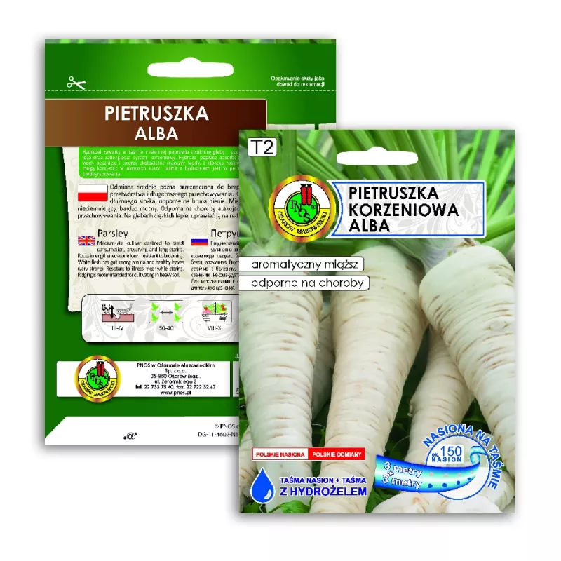 Sēklu lente Apte Pietruszka Alba 6 m — vidēji vēla pētersīļu šķirne pārstrādei