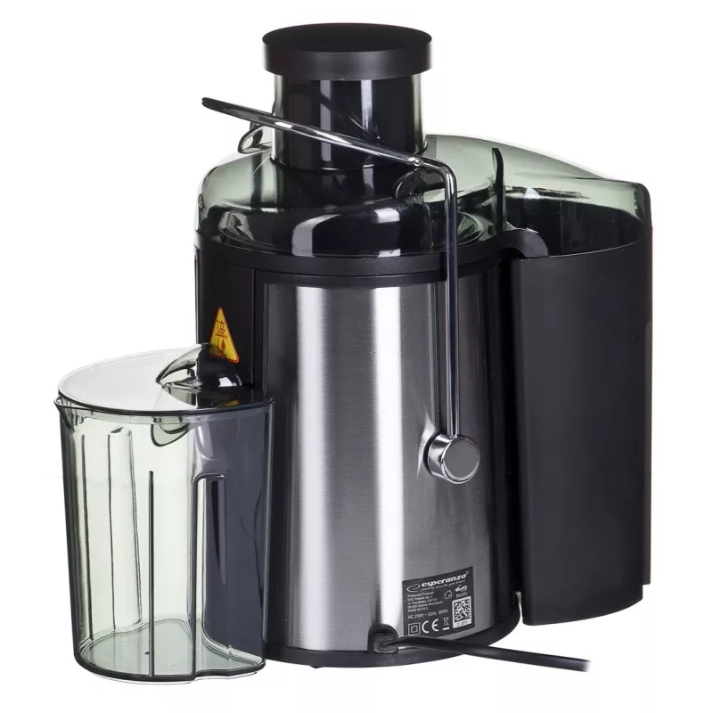 Sulu spiede ESPERANZA EKJ002 — 500 W, 0,45 L sulas tvertne, 1,5 L mīkstuma tvertne, nerūsējošais tērauds/melna