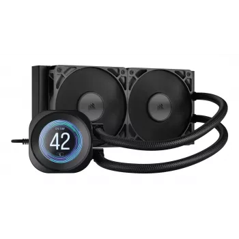 Daudzfunkcionāls šķidruma dzesētājs Corsair Nautilus 240 RS LCD 12 cm Melns