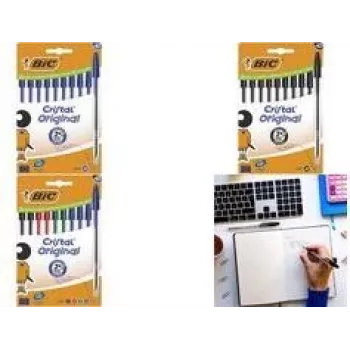 Lodīšu pildspalva BIC 516354 dažādās krāsās, vidējs rakstīšanas platums, 10 gab.