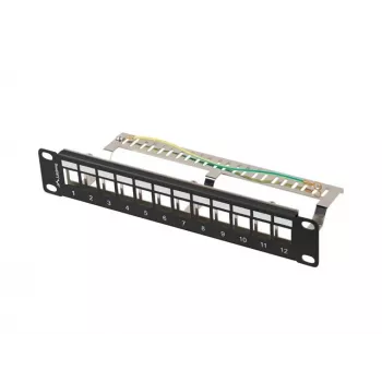 Komutācijas panelis LANBERG PPKS-9212-B 12-portu 1U 10 collu FTP