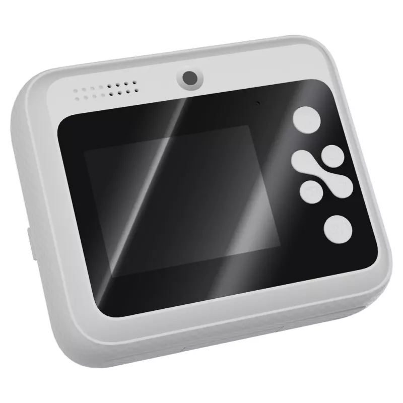 Momentfoto kamera bērniem SAVIO AN-01, balta, 2,4 collu LCD, MicroSDHC līdz 32 GB, USB-C, 1200 mAh akumulators, bez iebūvētas zibspuldzes