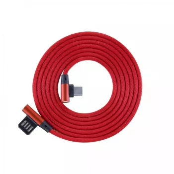 Sbox USB->Type-C 90 m/m 1.5m Type-C-90R Strawberry Sarkans