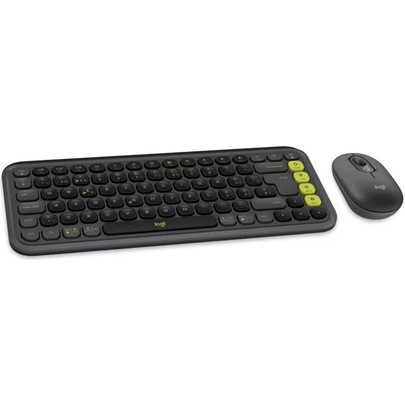 Logitech POP ICON COMBO Swiss, Grafit/Green, Bluetooth, Swiss, 920-013275