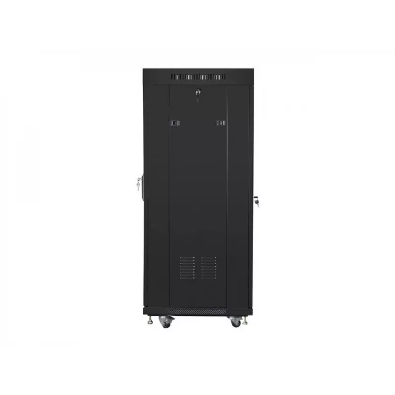 Brīvi stāvošs statīvs LANBERG FF01-6627-12BL 19 collu 27U 600x600 mm stikla durvis, 800 kg ietilpība