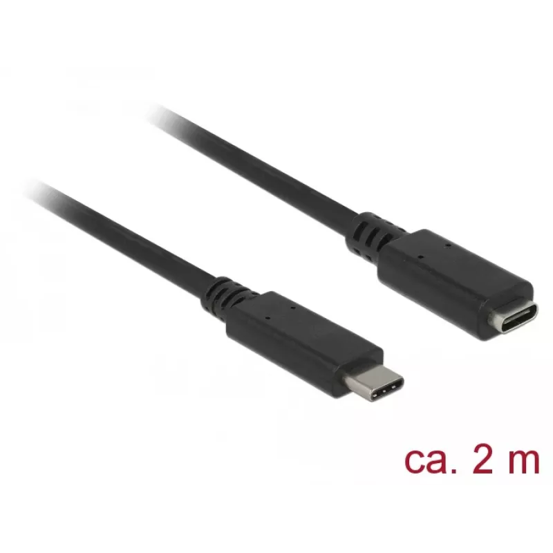 USB kabelis DeLOCK SuperSpeed USB 3.2 Gen 1 2m USB C melns