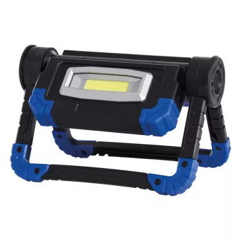 Darba gaisma RealPower 463617 prožektors, LED 10 W, 2 spuldzes, baterija AA, IPX2, melna