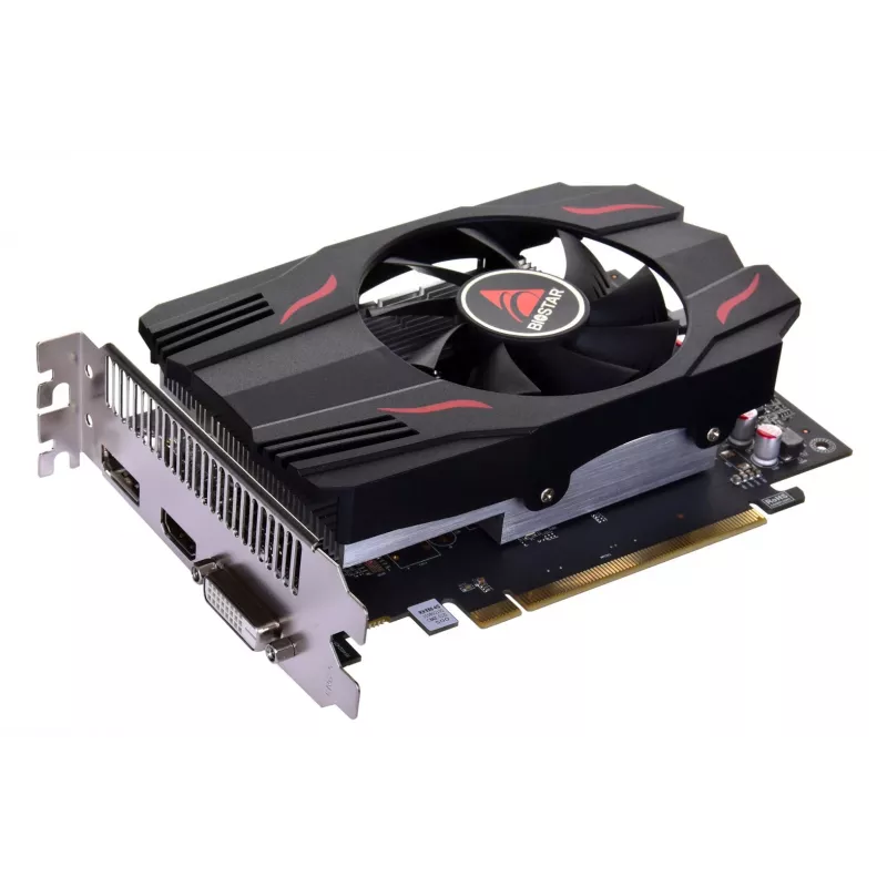 Grafikas karte BIOSTAR Radeon RX 550 4 GB GDDR5, 1100 MHz GPU, 6000 MHz atmiņa, 128 bitu, PCIe 3.0, viens ventilators