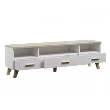 Cama RTV stand LOTTA 180cm Balts + sonoma oak