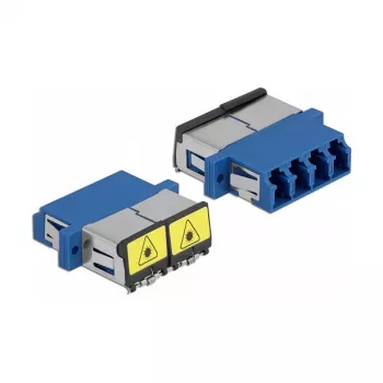 Optiskās šķiedras savienotājs DeLOCK 86903 LC Quad sievišķais uz LC Quad sievišķais vienmoda zils