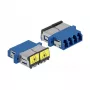 Optiskās šķiedras savienotājs DeLOCK 86903 LC Quad sievišķais uz LC Quad sievišķais vienmoda zils
