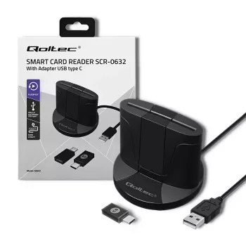 Viedkartes lasītājs Qoltec 50632 USB 2.0 Melns 1 m kabelis
