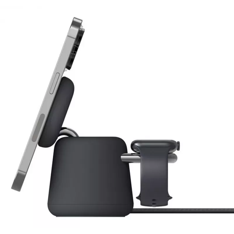 Bezvadu lādētājs Belkin WIZ027VFH36 2‑in‑1 magnētisks Qi2 15W iPhone un Apple Watch pulkstenim
