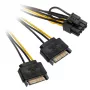 2x 15-Pin-SATA to 1x 6-Pin-PCIe Adapter - Adapter - Digitāls/Dati (AK-CBPW19-15)