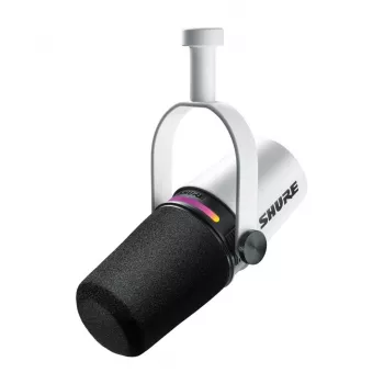 Shure MV7+-W - pults/vokāla mikrofonu ar XLR/USB-C savienotāju, balts