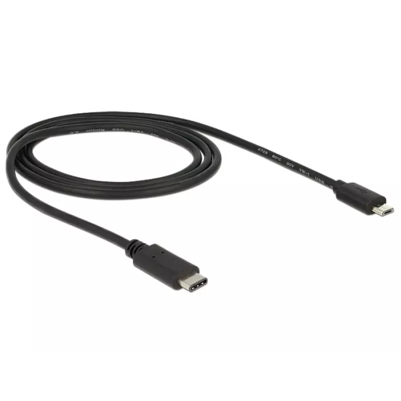 DeLOCK - USB kabelis - 5-pin Micro-USB Type B (V) - 24-pin USB Type C (V) - 1,0m (USB 3.1) - melns (83602)