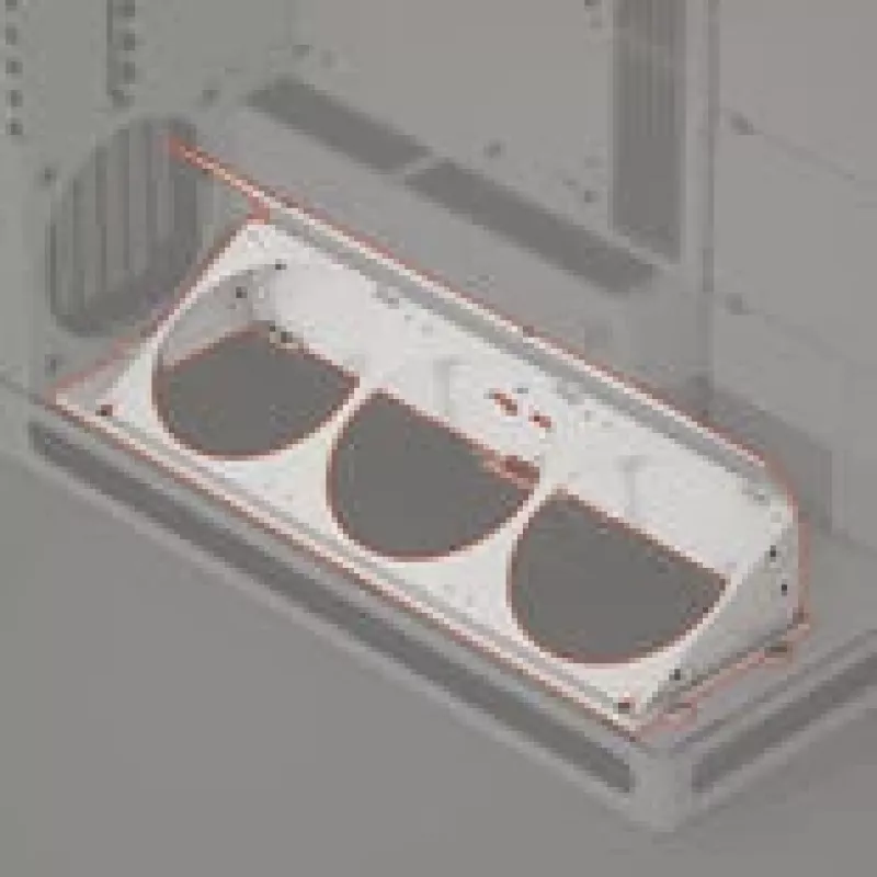 Leņķa apakšējā ventilatora kronšteins HAVN HS 420 balts — korpusa ventilatora montāžas kronšteins apakšējai šasijas uzstādīšanai