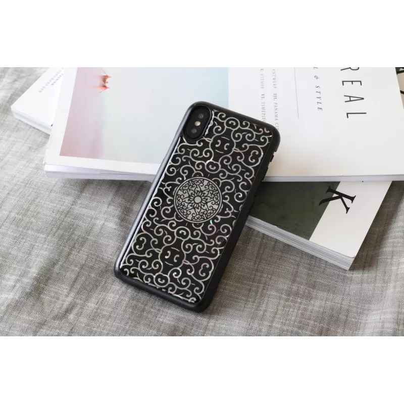 Viedtālruņa maciņš iKins iPhone XS / XS S Liana — melns aizsargapvalks