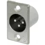Neutrik NTR-NC3MP - -30 - 80 °C - Sudrabota - UL 94 HB - IEC 61076-2-103 - IP 40 - IEC 68-2-20 (NC3MP)