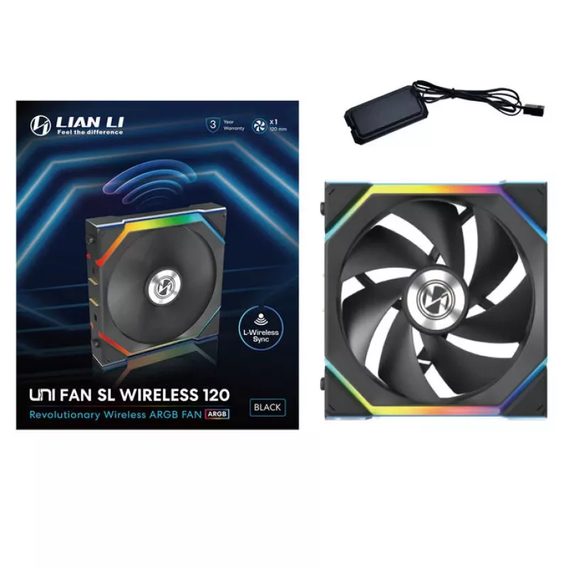 Ventilators Lian Li UNI FAN SL Wireless 120 12 cm melns 28,5 dB 64,05 cfm